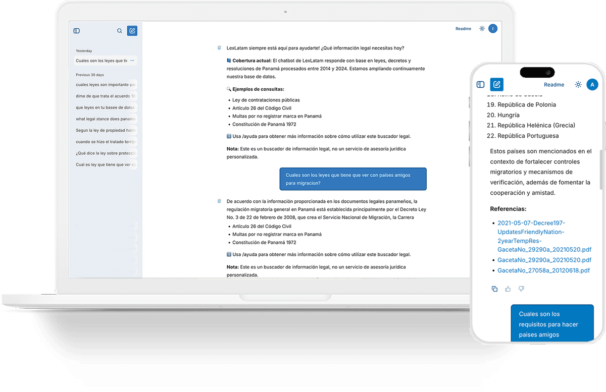Ejemplo de respuesta inicial de LexLatam con una referencia encontrada
